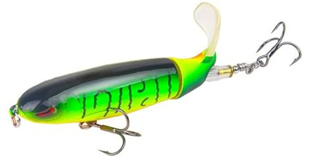 10 cm/14 cm Topwater Angelköder Whopper Popper Künstliche Köder Hard Plopper Weichen Rotierenden Schwanz Angelgerät Angelköder(13G)