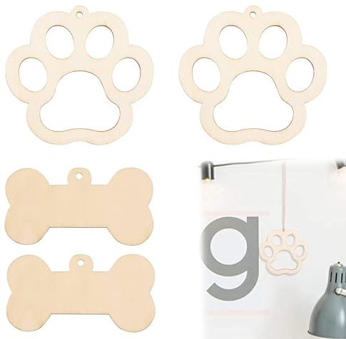 4 bedruckter Holzchip-Anhänger leere Flaggen Ornamente malen Holzanhänger Dekorative Holzscheiben holzschmuck selber machen Anhänger aus Holz Holzornament Baumwollseil