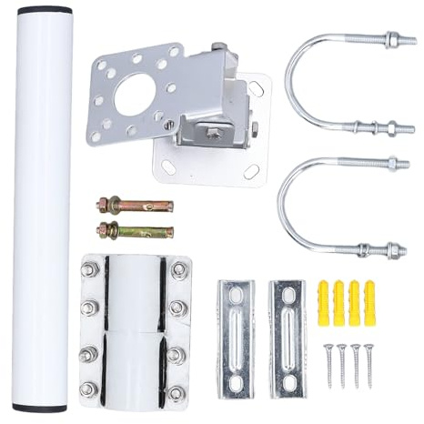 Antenna Pole Mounting Kit, Stainless Steel Antenna Pole Installation Kit V2 Rectangular Dish Antennas STL T01 Antenna Mount Brackets for Outdoor TV Antennas, APs, Weather Stations