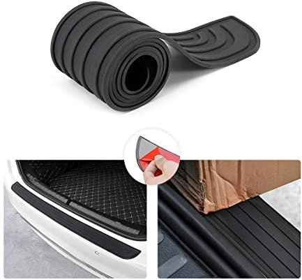 WHLYQF Auto Ladekantenschutz Stoßstangenschutz, Für Passat B8 Variant Stoßstangenschutz PVC Anti-Kratz,Selbstklebender heckstoßstangenschutz,A-Black