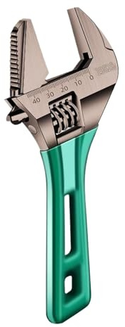 Schraubenschlüssel, verstellbarer Schraubenschlüssel, Kurzgriffschlüssel, Stahlschlüssel (15,2 cm: ca. 15,5 cm, ca. 0–46 mm, für Zuhause, Garage, Werkstatt, Farbe: Grün