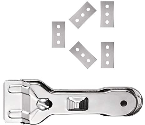 PRETYZOOM Raschietto per Vetroceramica Raschietto per Vetri per Piani Cottura in Ceramica per Pulizia dei Piani Cottura Induzione Realizzato in Inossidabile Robusto