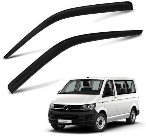 Windabweiser für Fenster Ersatz für VW T5 T6, Set mit 2 Schwarz Windabweisern zum Aufkleben, Wind und Regenabweiser für Seitenfenster, Klebemontage