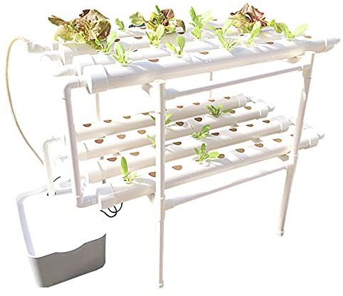 YUNRUX Sistema idroponico a 72 posizioni, 4 tubi, 72 fori, kit per la coltivazione del sito idroponico, 32 mm, impianto idraulico da giardino