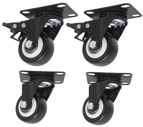 Roulette Charge Lourde, Roulettes pour Meubles, avec Frein de Sécurité pour Charges Lourdes (2 avec Frein et 2 sans)