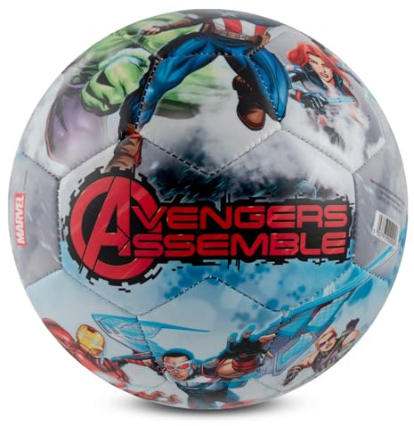 Hy-Pro Ballon de Football Avengers Taille 5 sous Licence Officielle – Design Marvel avec Graphique héros Avengers – Ballon d'entraînement pour Jeu en Plein air et Exercice – Cadeau de Football pour