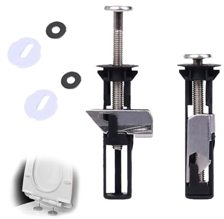 Set di 2 viti per sedile del water, sedile del water, vite del dado in acciaio inox, universale, set di viti per il fissaggio superiore del WC, facile da installare
