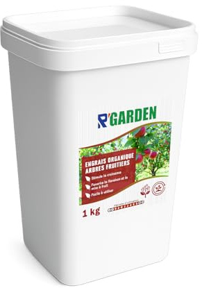 R’GARDEN – Engrais Organique Arbres Fruitiers | NPK 3-2-5 + 2MgO | Fertilisant Naturel pour arbres du verger | Récoltes Abondantes | UAB – Fabriqué en France (1 KG)