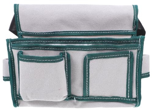 Toddmomy Pochette à Outils Ceinture en Toile Résistante Blanche, Grosse Taille Double Poche, Tablier Porte-Outils Ajustable pour Électricien, Charpentier et Bricolage sur Chantier,