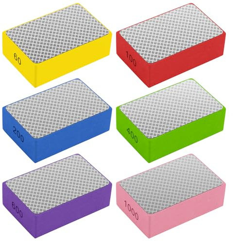 BORISCA 6 punte per levigatura diamantata, piastrella, spugna per levigatura, piastrella, spugna per levigare, placchetto, tamponi di lucidatura, blocchi per piastrelle, ceramica, vetro, pietra, 6