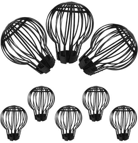 MALUGOGO 8 Pezzi Tappi per Filtri di Scarico Sul Tetto in Plastica Resistente, Copertura Anti-blocco Rotonda per Grondaie, Protezione Drenaggio per Balconi e Spazi Esterni