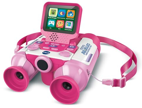 VTech Genius XL Jumelles Vidéo Interactives Roses, Jumelles Enfant | Jumelles 10x21 pour Enfant dès 5 Ans avec Écran Couleur, Appareil Photo, Images de la BBC et Contenu Éducatif en Français