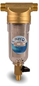 PureOne PPF-10 Longlife Vorfilter - 1/2 Porengröße 40 µm Waschmaschinenfilter mit Polyphosphatkugeln (Zubehör), Außenfilter für Wasserpumpe od. Tauchpumpe. Dauer Filtereinsatz, Siphon Auslass