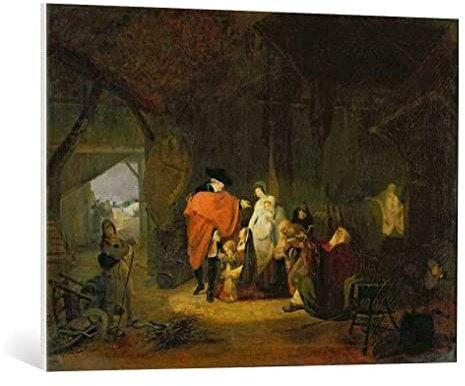kunst für alle Leinwandbild: Philibert Louis Debucourt Die Freundlichkeit Ludwigs XVI 1754-93 im Winter 1784 1785 - hochwertiger Druck, Leinwand auf Keilrahmen, Bild fertig zum Aufhängen, 95x70 cm
