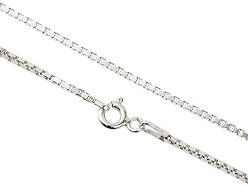 AKA Gioielli® - Damen Kette 925 Sterling Silber Rhodiniert - Diamantierte Venezianerkette 1.4 mm - 45 cm lang