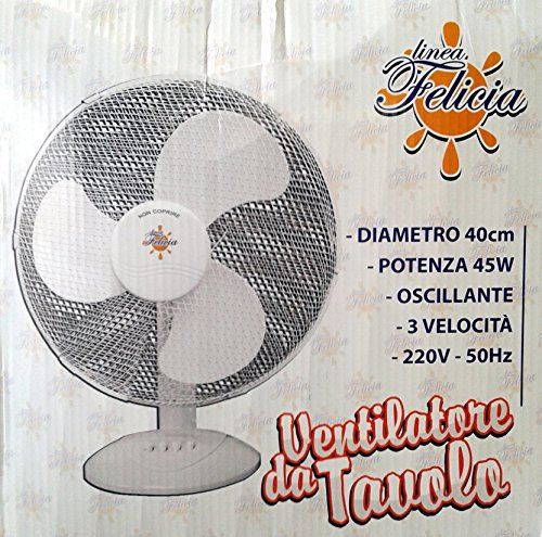 Ventilatore da Tavolo OSCILLANTE 3 Velocita' 40 CM Diametro Basso Consumo