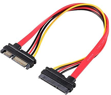 ISTARCOMPUTER - Cable alargador SATA de 22 Pines (7 + 15) Macho Hembra