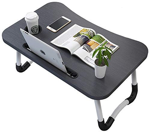 Escritorio para Computadora Portátil, Mesa De Comedor Plegable, Escritorio Multifunción con Ranura para Tarjeta/Asador De Taza, para Ver Videos/Leer En La Cama/Sofá (Color : B)
