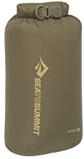 Sea to Summit - Lightweight Dry Bag S 5L - wasserdichte Aufbewahrung - Rollverschluss - Recycling-Gewebe - Befestigung & D-Ring - Wandern & Paddelsport - 16.8 x 14 x 32cm - Olive Green - 50g