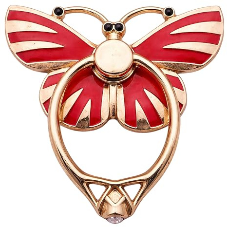 RK TECH Phone Ring Bracket holder, Butterfly Diamond Shape Finger Grip Stand Holder Ring Car Mount Phone Ring Grip Smartphone Ring stent Tablet (Butterfly Red)