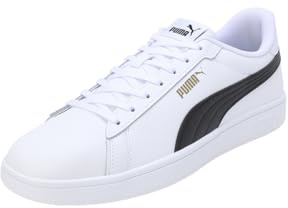 PUMA Smash Mens låga stövlar, PUMA White-PUMA Black-PUMA Gold, 45 EU, Puma White Puma Black Puma Gold, 45 EU