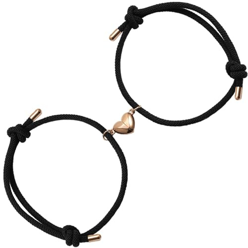 Joybands | Partner- & Freundschaftsarmbänder | 2er Set | Magnetische Edelstahl-Herz Hälften - Geschenkverpackung inklusive | Für Paare & Verliebte