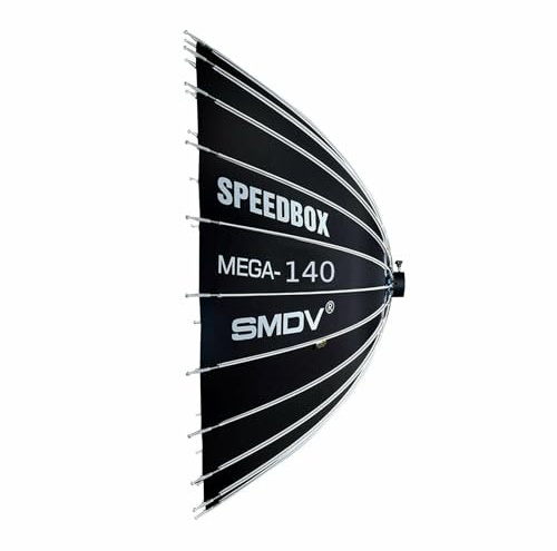 SMDV Speedbox Mega-140 Silver Bowens Softbox - Illuminazione professionale per fotografia con resistenza al calore, supporto Bowens e diametro 140 cm