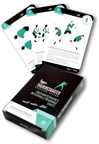 figgrs® Hochintensives Intervalltraining (HIIT) - 57 Trainingskarten mit 50 Bodyweight Fitness Übungen für Sport zuhause & überall