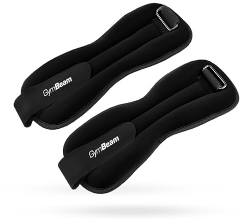 GymBeam - Knöchel- und Handgelenks Gewichtsmanschetten - Gewichtsriemen, Manschetten für Füße und Handgelenke, Zusatzgewichte für Kraft- und Cardiotraining, ideal für zuhause (2, Kilogramm) Schwarz