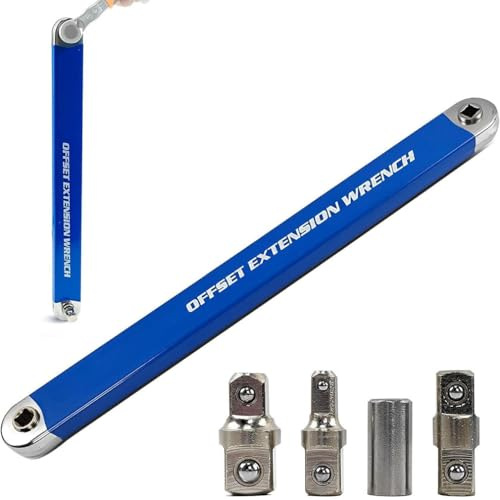 Offset Extension Wrench Set, Offset Verlängerungsschlüssel, Schraubwerk - Offsets Schlüssel, schraubwerk offsets schlüssel,gekröpfter verlängerungsschlüssel mit 1/4 Zoll 3/8 Zoll 1/2 Zoll adapter