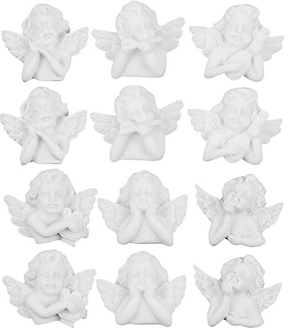 ABOOFAN 36St Engel Spielzeugzubehör Ornamente aus weißer Keramik Harzfiguren bürodeko büro dekoration Kunsthandwerk aus Kunstharz Harzornament in Engelsform Engel Figur Ornament