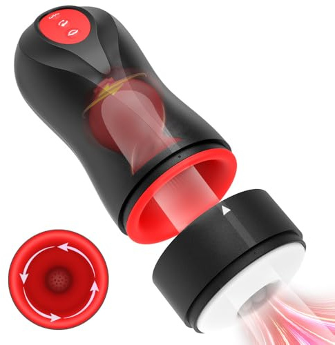 Jpscor Elektrischer Masturbator Cup Sex spielzeug für die Männer, Masturbieren für Männer mit 10 Vibrationsmodi und 3 Rotationsmodi, Blowjob Taschenmuschi mit 3D Vagina Realistischer Pussy Sex Toys