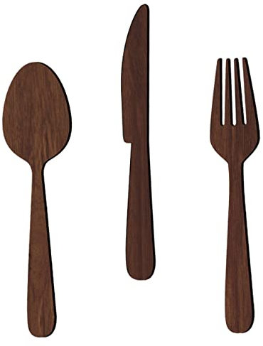 BIUDECO 1juego Decoración De Utensilios De Madera para Cocina Cartel De Pared De Cubiertos De Madera Decoración De Pared para Comedor y Cocina Estilo Rústico para Hogar y Restaurantes