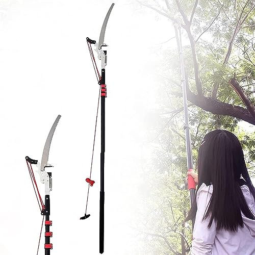 LYDBMYT Sierras de pértiga manuales, podadoras telescópicas para árboles, Sierras de pértiga Extensibles de Largo Alcance, podadoras de árboles para Recortar Ramas y Hojas (tamaño: 24 pies)