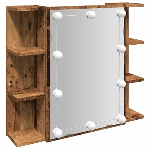 vidaXL Armoire à Miroir avec LED Vieux Bois 70x16,5x60 cm