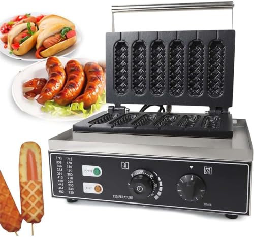 ZJGFCB Commercial Corn Dog Waffle Maker, Hotdog Waffle Maker Machine, Electric Hot Dog Waffle Maker, For Bakeries