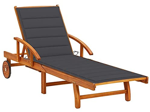 Xichuzi Sonnenliege mit Auflage Akazie Massivholz, Gartenliege, Liegestuhl, Sonnenstuhl, Sonneninsel Outdoor, Liegen, Gartenmöbel, Bäderliege, Relaxliege - 3061602