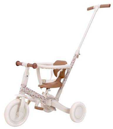 Little Dutch 4-in-1 Dreirad mit Schubstange Laufrad - Sunny Flower Offwhite