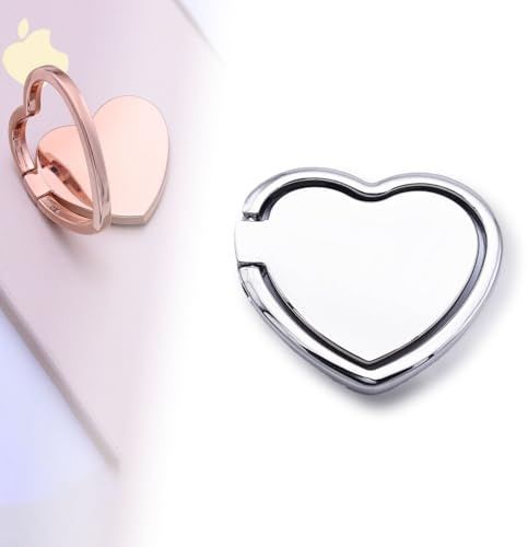 Cell Phone Ring Stand Holder,Cute Little Devil Metal Finger Stand Kickstand 360°Rotation Phone Ring Ring Hand Grip.Cellphone Support Ring Holder Finger Grips for All Smartphones (Heart-silver)