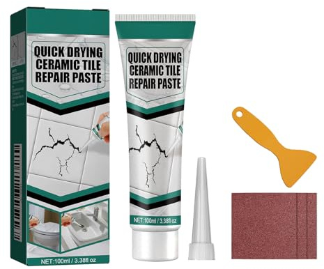 KOAHDE kit di riparazione per vasche da bagno bianco,Kit Riparazione Piastrelle Impermeabile,100ML,1PC,Per la riparazione di fessure nei marmi dei bagni, nelle piastrelle dei sanitari e nei mobili