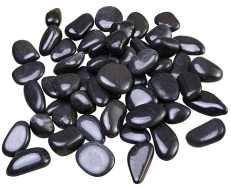 HEMOTON Guijarros Decorativos Naturales Para Acuario y Jardín, Piedras Negras 2-4 Cm, Decoración Para Macetas y Peceras, Grava Delicada Multifunción Para Paisajismo Interior y Exterior
