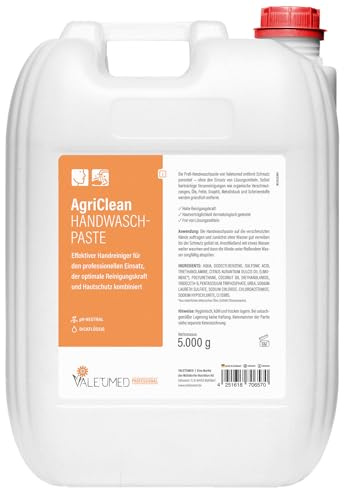 KERBL works Handwaschpaste AgriClean | 5 l, pH-neutrale Handwaschpaste mit angenehmem Orangenduft für stark verschmutzte Hände