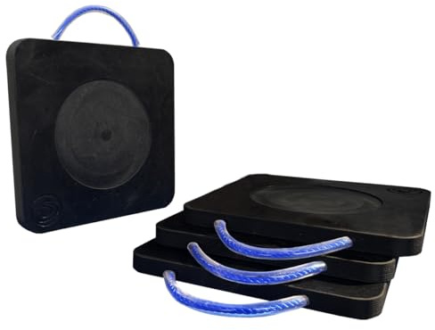 Set 4 Abstützplatten für Kran aus Polyethyle 40 x 40 x 5 cm – 4 Unterlegplatte bis 12t pro Platte, robuste Kranplatte zur Lastverteilung für Krane, Anhänger, Wohnmobile und Servicefahrzeuge