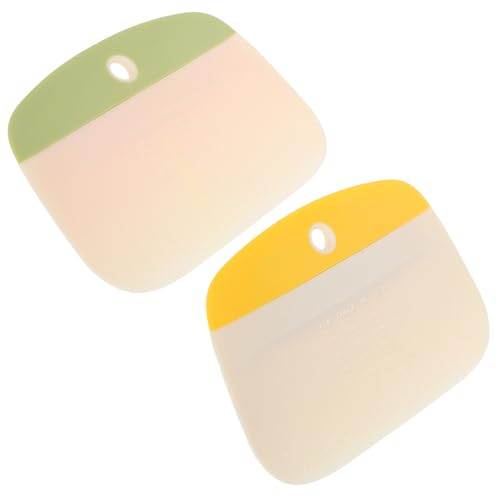 GRIRIW 2 Pezzi Raschietto da Cucina in Plastica Resistente per Taglio Preciso Impasto Pane Pizza Dolci con Manico Antiscivolo per Panetteria Casalinga