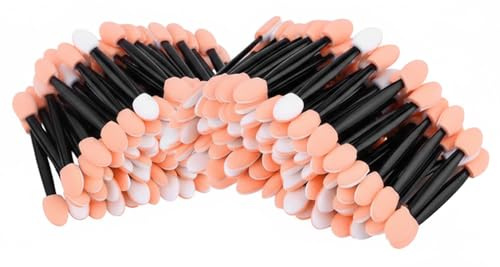 100PCS Disposable Dual-Sided Eyeshadow Applicators Set, Double Head Sponge Tips Makeup Brushes for Blending & Cosmetic Application, with Storage Case