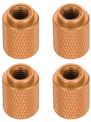 QUARKZMAN 4Pcs Dado A Filetti Per Dito, M6 12mm OD 16mm Altezza Lega Di Alluminio 6061 Anodizzato Dado A Mano, Vite Per Telaio Metallico Per Macchinari, Arancione Scuro