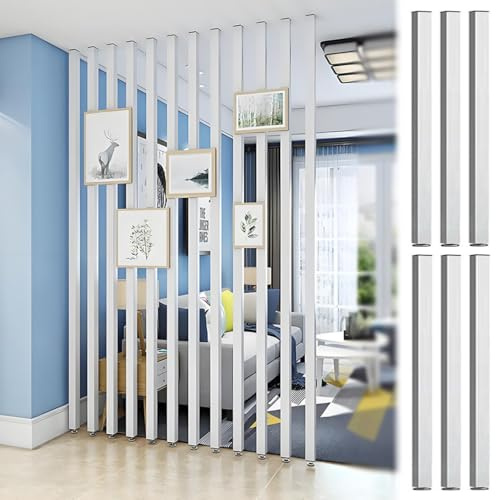 Aluminum WallPostsFloortoCeiling s No Drilling Needed Metal Slat Room Divider for Space Separat & Soundproofing