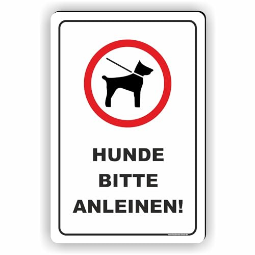 HUNDE BITTE ANLEINEN/HUNDE AN DER LEINE SCHILD/T-006 (20x30cm Schild)