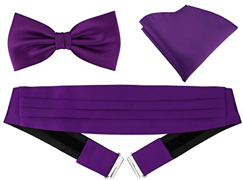 TigerTie Kummerbund Einstecktuch Satin Fliege in einfarbig Uni - Schärpe Leibbinde