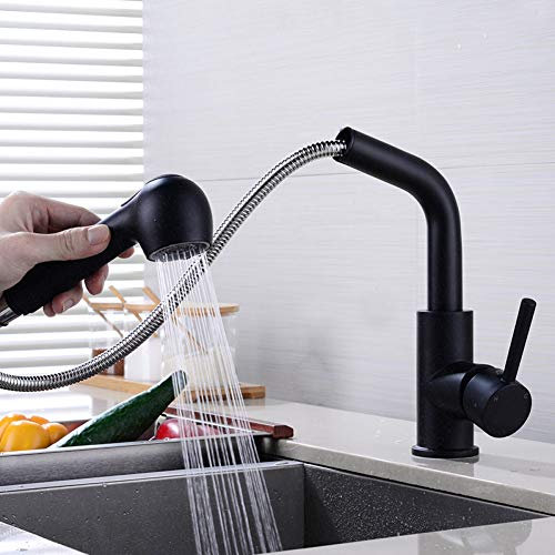 YHSGY Küchenarmatur Kithchen Armaturen Luxus Ausziehbar Küchenspüle Wasserhahn Messing Schwenkbar Spray Küchenarmatur Einlochmontage Wasserhahn Torneira Cozinha